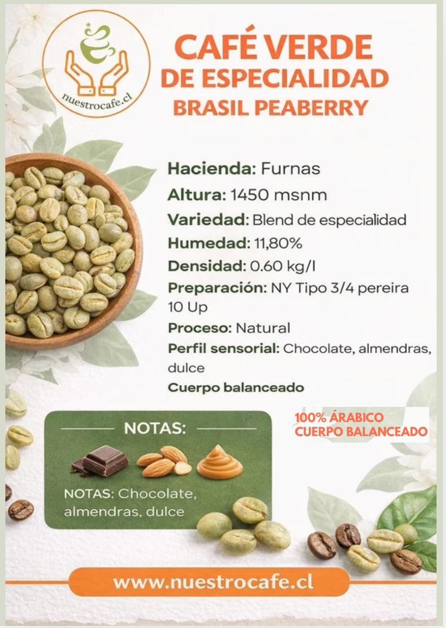 CAFE VERDE EN GRANO BRASIL PEABERRY | NUESTROCAFE