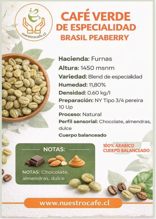 CAFE VERDE EN GRANO BRASIL PEABERRY | NUESTROCAFE