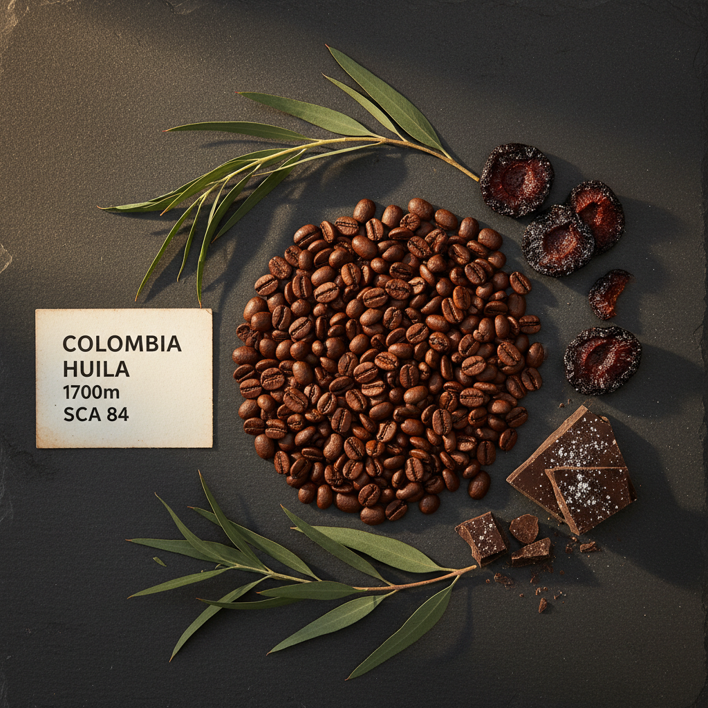 Flat lay Colombia Huila