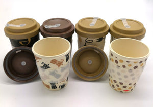 Tazas Mug de fibra de bambú 350 ml.  6 diseños