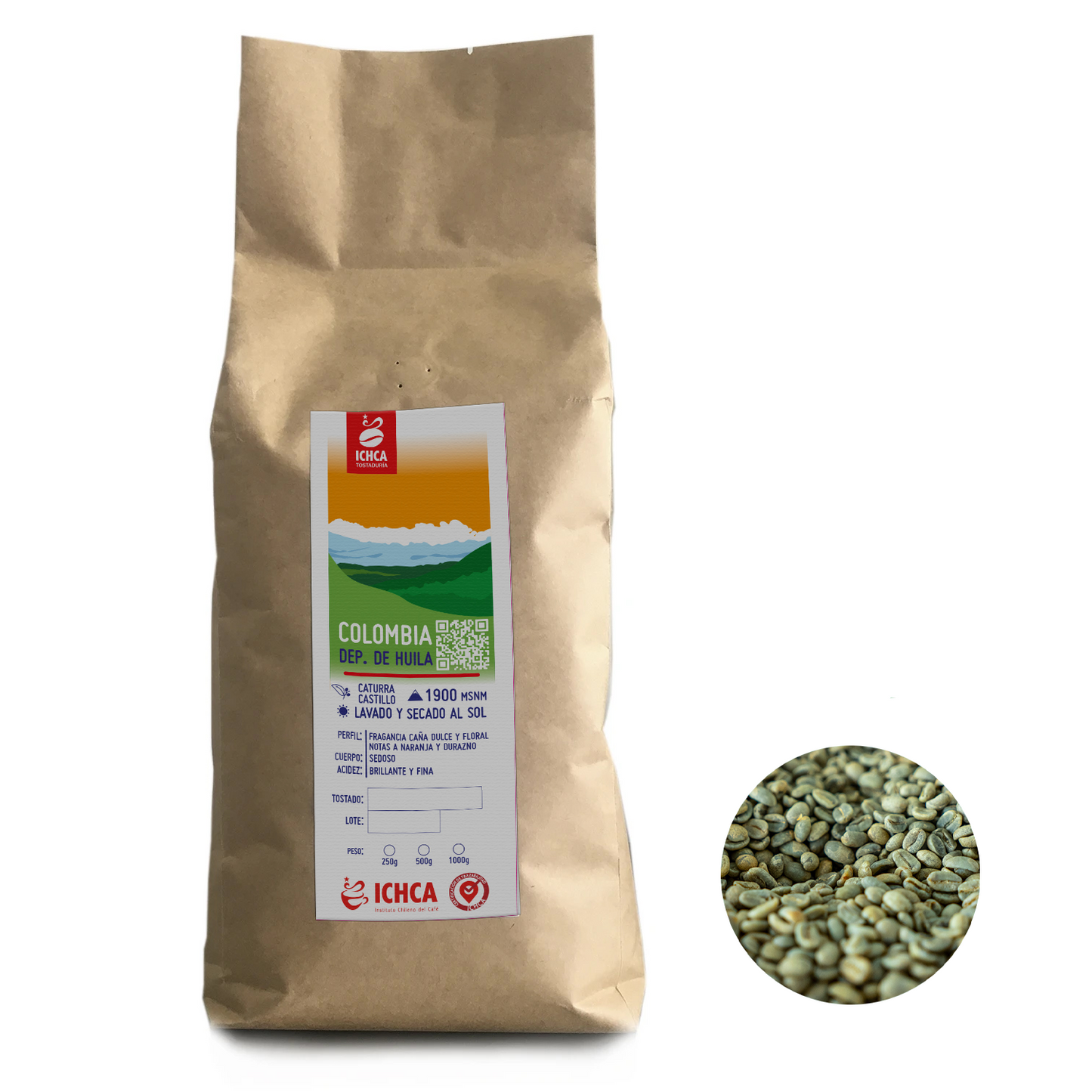 CAFE VERDE COLOMBIA HUILA ORIGEN TRAZABLE